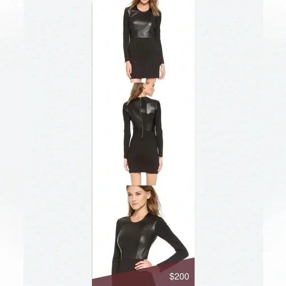 Helmut lang leather dress size P
